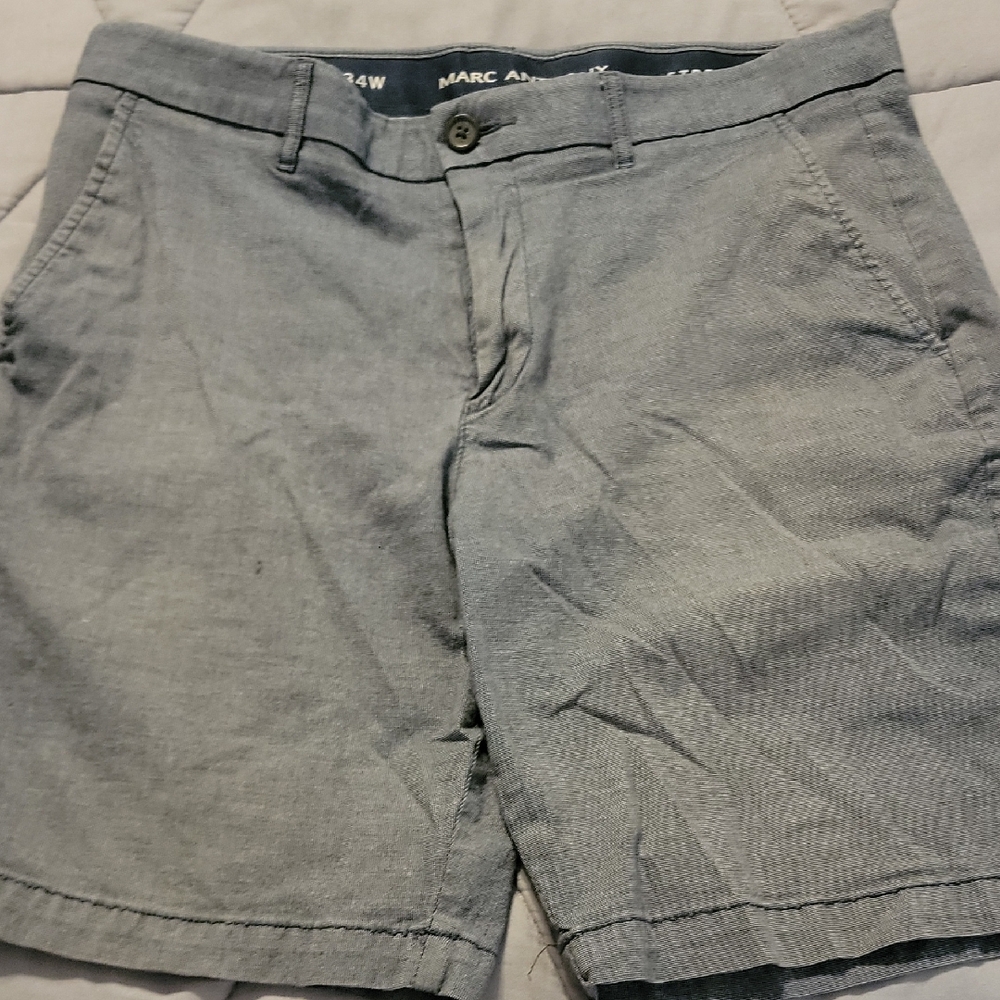 Marc Anthony Light Gray Men's Flat Front Shorts 34W